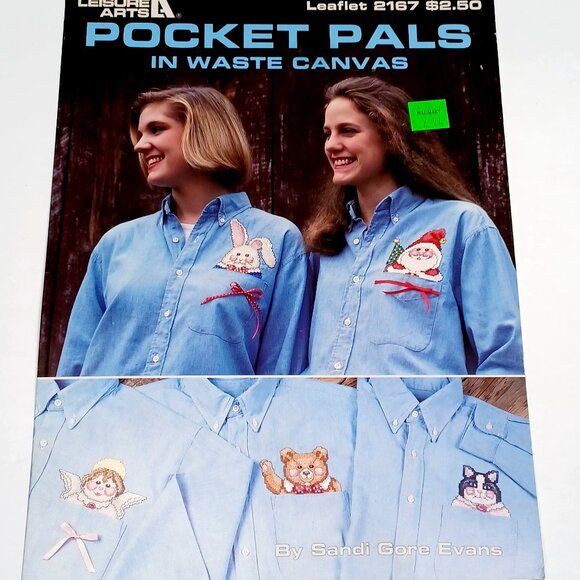 Leisure Arts Other - Pocket Pals in Waste Canvas Cross Stitch Sandi Gore Evans Leisure Arts Vtg 1991